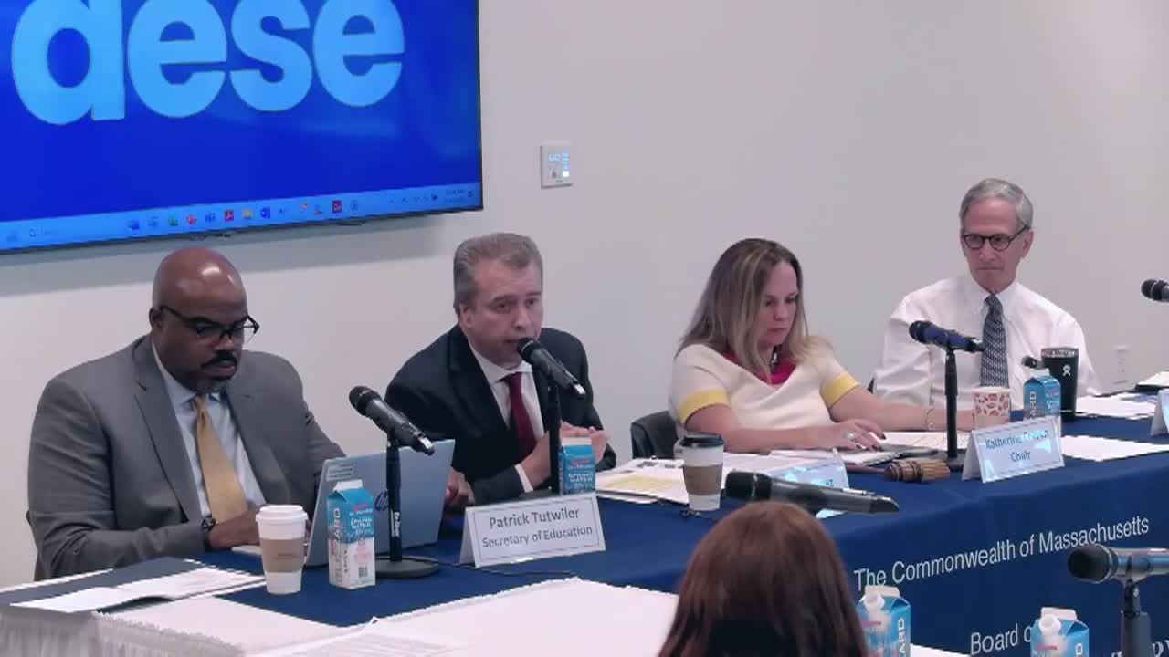 MA Board of Elementary & Secondary Education Meeting - 9/30/25