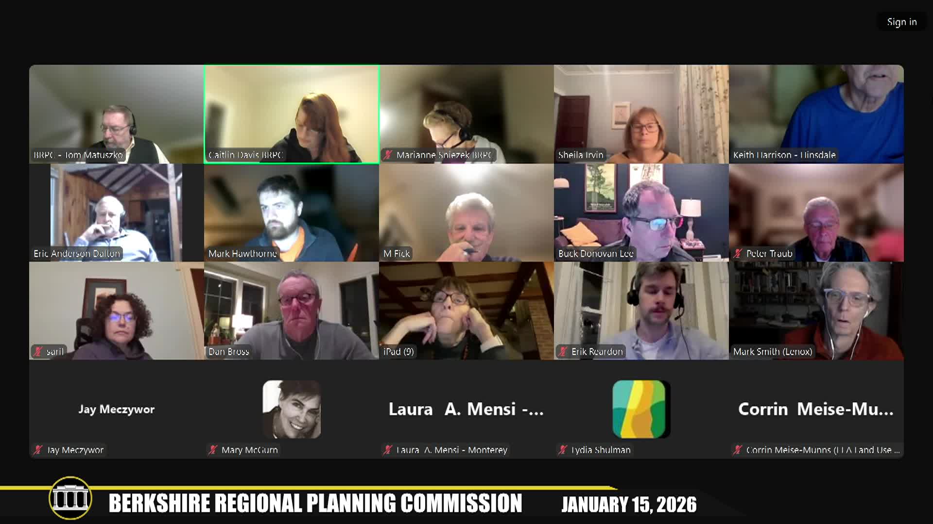 Thumbnail image for Berkshire Regional Planning Commission - January 15, 2026